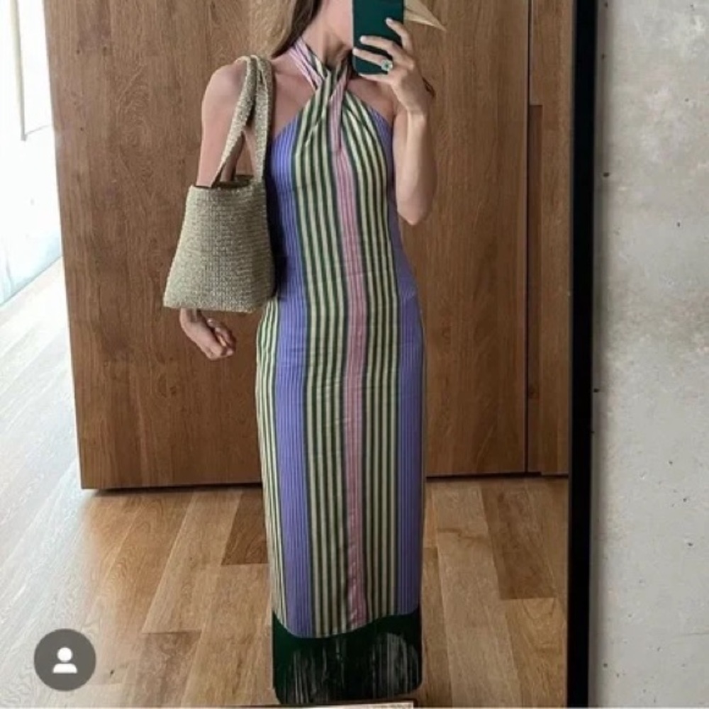 Striped Multicolor Maria de la Orden Maxi Dress- perfect for weddings
